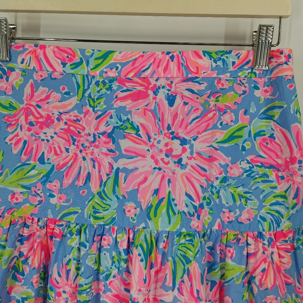 Lilly Pulitzer Pink Blue Green Floral Two-Piece Mini Dress Set - Picture 9 of 11